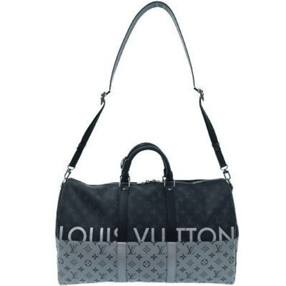 Louis Vuitton Monogram Eclipse Black Keepall Bandouliere Bag - Picture 1 of 5